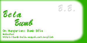 bela bumb business card