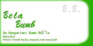 bela bumb business card